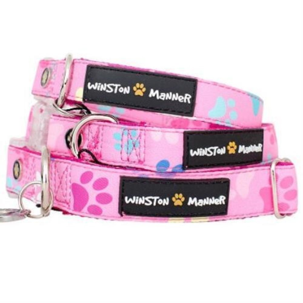 Winston Manner Dog Collar in My Prints - Pink
